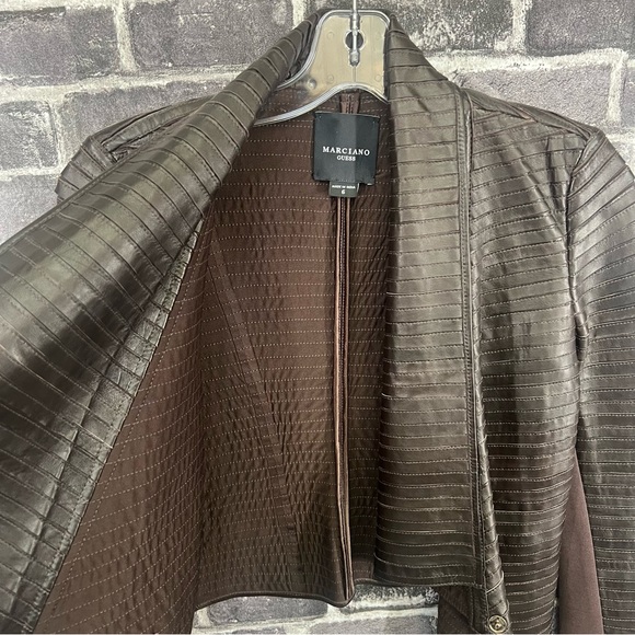 Marciano Guess Shayna Drape Leather Jacket - size 6 - Picture 13 of 15